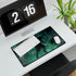 Cyber Wolf Running Through Code Rain — XXL Gaming Desk Mat — Gaming & Workspace Desk Setup View