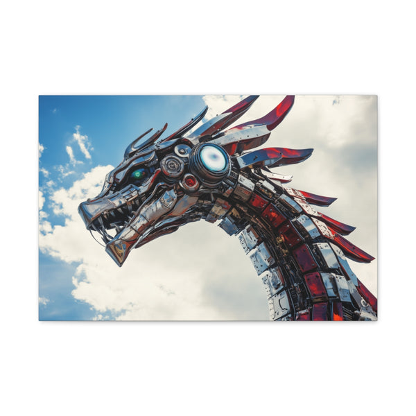 Cybernetic Dragon in the Sky (Edition II) — 24×16 Canvas Wall Art — Front Gallery-Wrapped Canvas View