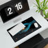 Cybernetic Hand Holding Tiny Galaxy — XXL Gaming Desk Mat — Gaming & Workspace Desk Setup View
