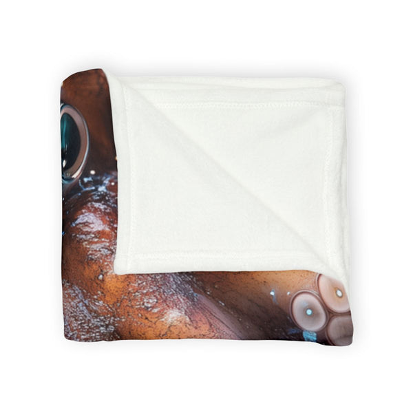 Cybernetic Octopus Tangled in Data Lines Plush Fleece Throw Blanket