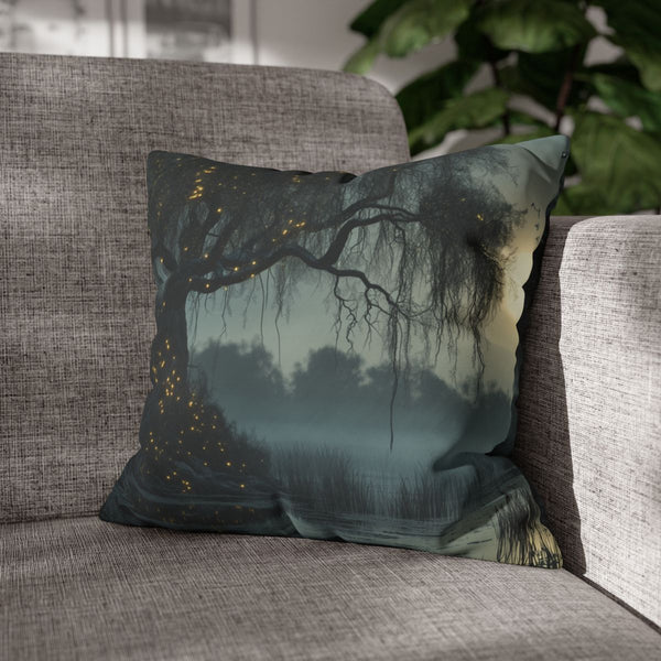 Cybernetic Tree in Digital Swamp (Edition IV) — Double-Sided Cushion Cover — Sofa & Armchair Living Room Lifestyle View