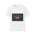 Cyborg Hand Holding Fireflies Graphic Unisex Softstyle T-Shirt - Front View