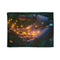 Cyborg Hand Holding Fireflies — 50×60 Plush Throw Blanket — Full Flat Artwork View