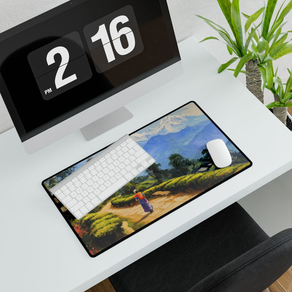 Darjeeling West Bengal Painting Backdrop of the Him — XXL Gaming Desk Mat — Gaming & Workspace Desk Setup View