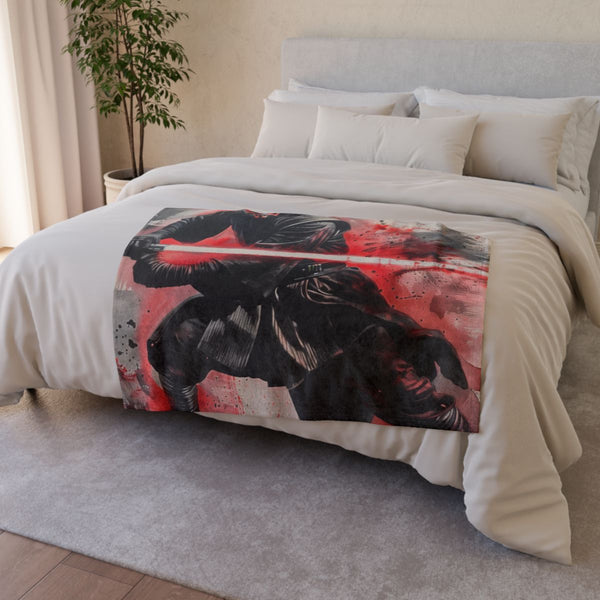 Darth Maul — Plush Fleece Throw Blanket — Drape over Sofa & Bed Lifestyle View