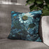 Data Flower Growing in Broken Device — Faux Suede Cushion Cover — Sofa & Living Room Lifestyle View
