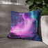 Cyberpunk Data Ghost in Abandoned Lab — 40×40 Cushion Cover — Double-Sided Back & Concealed Zip Detail