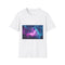 Cyberpunk Data Ghost in Abandoned Lab — Graphic Cotton T-Shirt — Front Graphic Print View