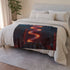 Data Helix Spinning above Stone Altar Plush Fleece Throw Blanket