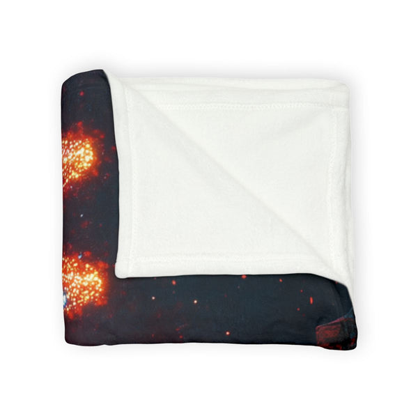 Data Helix Spinning above Stone Altar Plush Fleece Throw Blanket