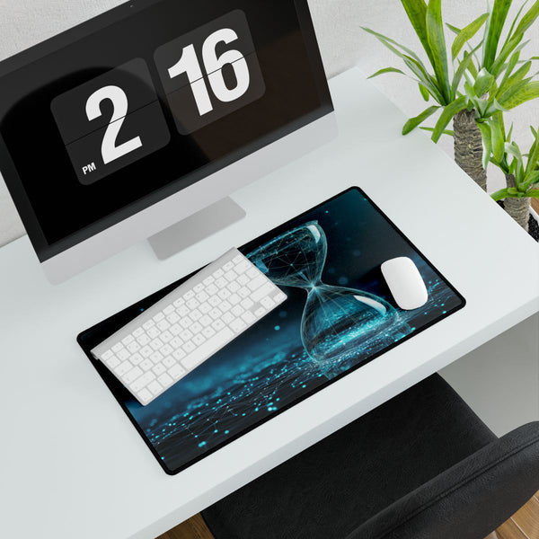 Data Stream Flowing into Hourglass (Edition III) — XL Gaming Desk Mat — Gaming & Workspace Desk Setup View
