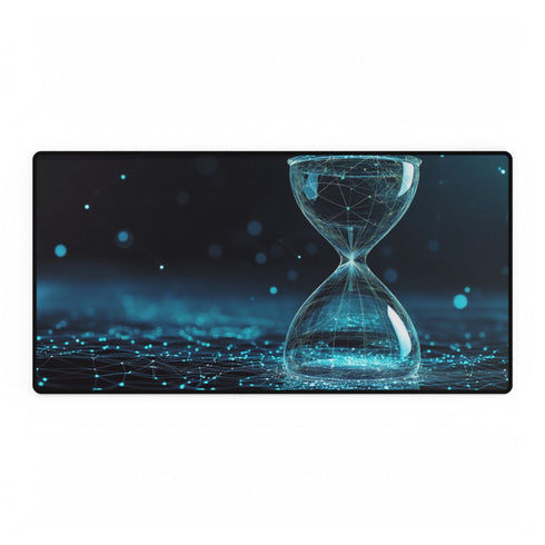 Data Stream Flowing into Hourglass (Edition III) — XL Gaming Desk Mat — Full Top-Down Artwork View
