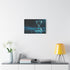 Data Stream Flowing into Hourglass — Stretched Canvas Wall Art — Living Room Wall Lifestyle View