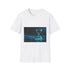 Data Stream Flowing into Hourglass (Edition II) — Unisex Graphic Cotton T-Shirt — Front Graphic T-Shirt Print View