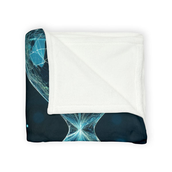 Data Stream Flowing into Hourglass Plush Fleece Throw Blanket