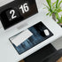 Data Towers Rising from Dark Sea — XL & XXL Desk Mat — Gaming & Workspace Desk Setup View