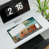 Desert Caravan under Giant Moons — XL Gaming Desk Mat — Gaming & Workspace Desk Setup View