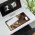 Desert Wind Forming Owl Face — XL & XXL Desk Mat — Gaming & Workspace Desk Setup View
