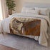 Desert Wind Forming Owl Face Plush Fleece Throw Blanket