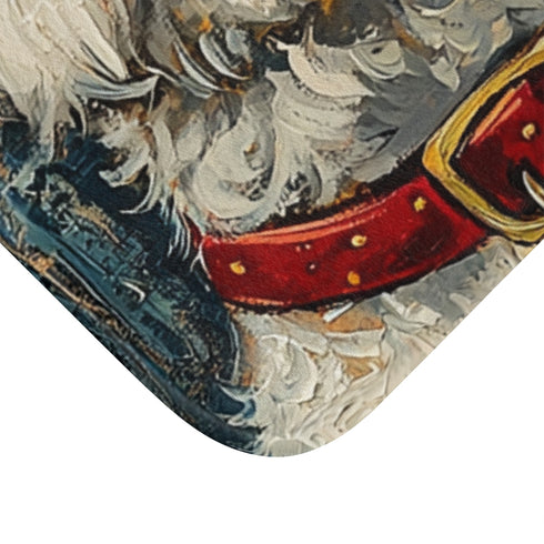Detailed and Vibrant Oil Painting Luxury Memory Foam Bath Mat - Microfibre Texture Close-Up