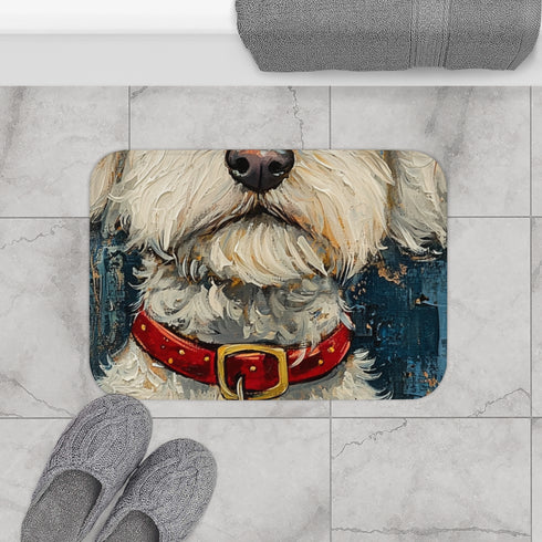 Detailed and Vibrant Oil Painting Luxury Memory Foam Bath Mat - Bathroom Lifestyle View