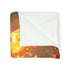 Digital Phoenix in Urban Skyline — 50×60 Plush Throw Blanket — Draped Over Sofa & Bed Lifestyle View