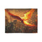 Digital Phoenix in Urban Skyline — 50×60 Plush Throw Blanket — Full Flat Artwork View