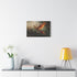 Digital Phoenix in Urban Skyline — Stretched Canvas Wall Art — Living Room Wall Lifestyle View