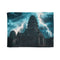 Digital Storm Above Ancient Temple — 50×60 Plush Throw Blanket — Full Flat Artwork View