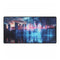 Digital Waterfall Cascading Across Skyline — XL & XXL Desk Mat — Full Top-Down Artwork View