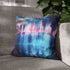 Digital Waterfall Cascading Across Skyli — Double-Sided Cushion Cover — Sofa & Armchair Living Room Lifestyle View