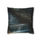 Digital Waterfall over Ancient Ruins — 40×40 Cushion Cover — Front 40×40 cm Square Cushion View