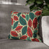 Earthy Woodland Autumn Leaf Pattern — Faux Suede Cushion Cover — Sofa & Living Room Lifestyle View