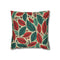 Earthy Woodland Autumn Leaf Pattern — Faux Suede Cushion Cover — Front 40×40 cm Square Cushion View