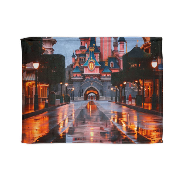 Disney Castle — 50×60 Plush Throw Blanket — Full Spread Plush Fleece Artwork View