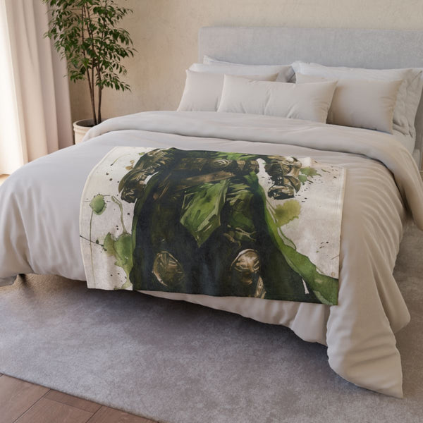 Doctor Doom — Plush Fleece Throw Blanket — Drape over Sofa & Bed Lifestyle View
