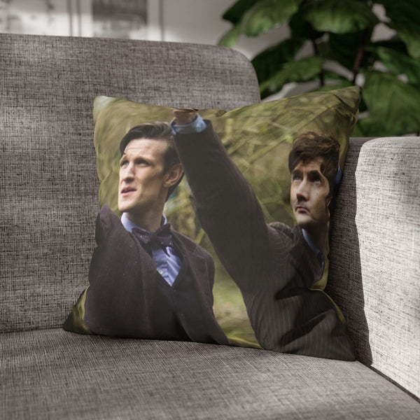 Doctor Who 10 And — 40×40 Cushion Cover — Sofa & Armchair Living Room Lifestyle View