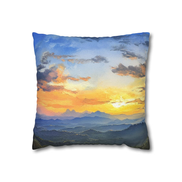 Doi Inthanon National Park Thailand Sunset Painting — 40×40 Cushion Cover — Front 40×40 cm Square Cushion View