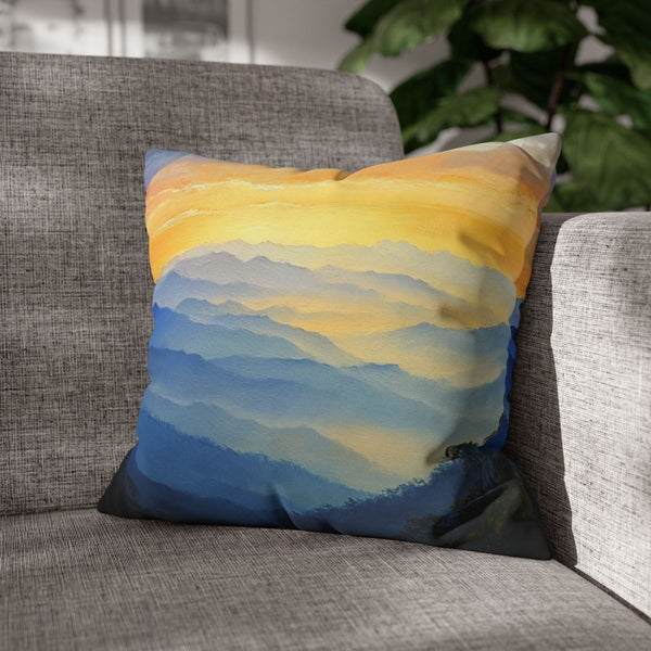 Doi Inthanon National Park Thailand Sunset Painting — 40×40 Cushion Cover — Sofa & Armchair Living Room Lifestyle View