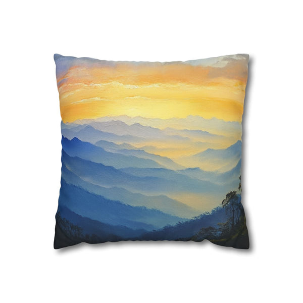 Doi Inthanon National Park Thailand Sunset Painting (Edition II) — 40×40 Cushion Cover — Front 40×40 cm Square Cushion View