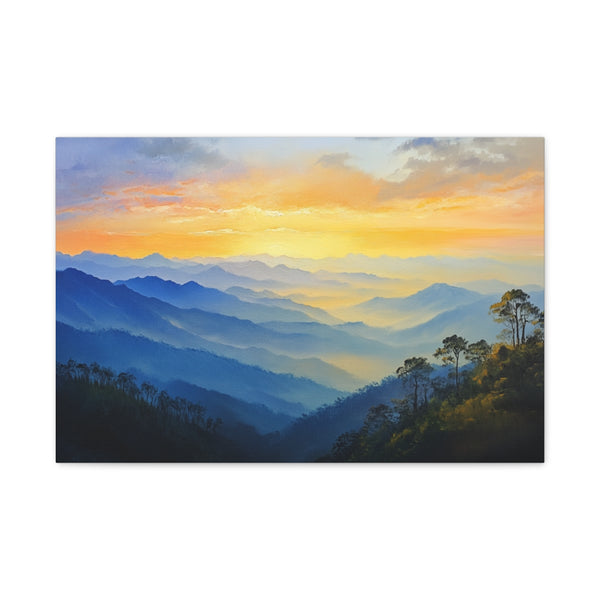 Doi Inthanon National Park Thailand Sunset Painting (Edition II) — 24×16 Canvas Wall Art — Front Gallery-Wrapped Canvas View