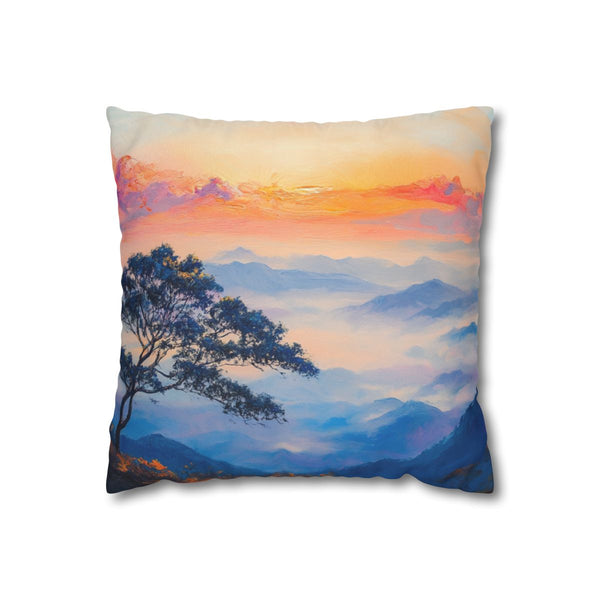 Doi Inthanon National Park Thailand Sunset Painting (Edition III) — 40×40 Cushion Cover — Front 40×40 cm Square Cushion View