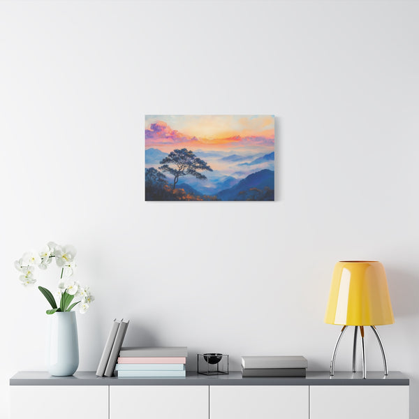 Doi Inthanon National Park Thailand Sunset Painting (Edition III) — 24×16 Canvas Wall Art — Living Room Wall Lifestyle View