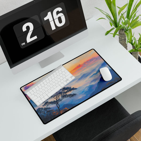 Doi Inthanon National Park Thailand Sunset Painting (Edition III) — XXL Gaming Desk Mat — Gaming & Workspace Desk Setup View