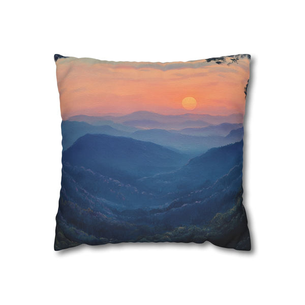 Doi Inthanon National Park Thailand Sunset Painting (Edition IV) — 40×40 Cushion Cover — Front 40×40 cm Square Cushion View