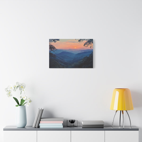 Doi Inthanon National Park Thailand Sunset Painting (Edition IV) — 24×16 Canvas Wall Art — Living Room Wall Lifestyle View