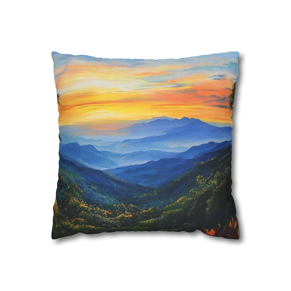 Doi Inthanon National Park Thailand Sunset Painting (Edition IX) — Double-Sided Cushion Cover — Front Double-Sided Cushion View