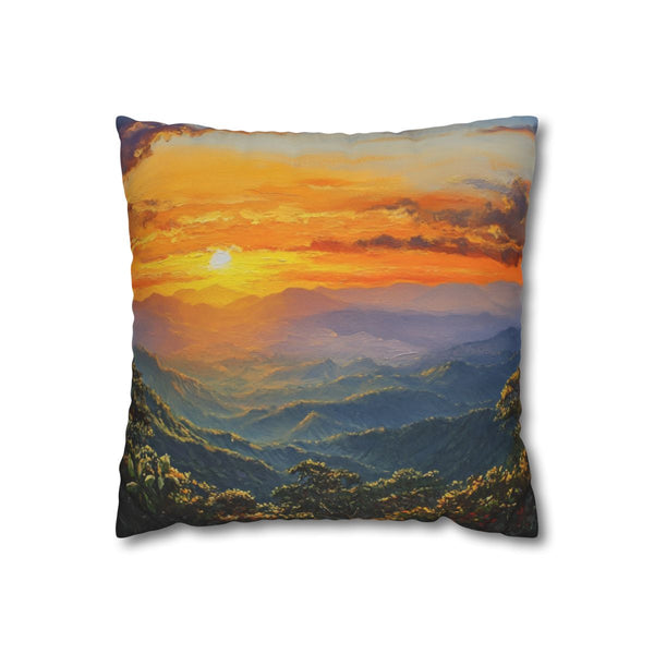 Doi Inthanon National Park Thailand Sunset Painting (Edition V) — 40×40 Cushion Cover — Front 40×40 cm Square Cushion View