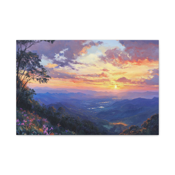 Doi Inthanon National Park Thailand Sunset Painting (Edition VI) — 24×16 Canvas Wall Art — Front Gallery-Wrapped Canvas View