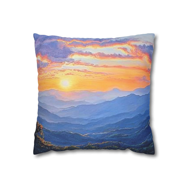 Doi Inthanon National Park Thailand Sunset Painting (Edition VIII) — 40×40 Cushion Cover — Front 40×40 cm Square Cushion View